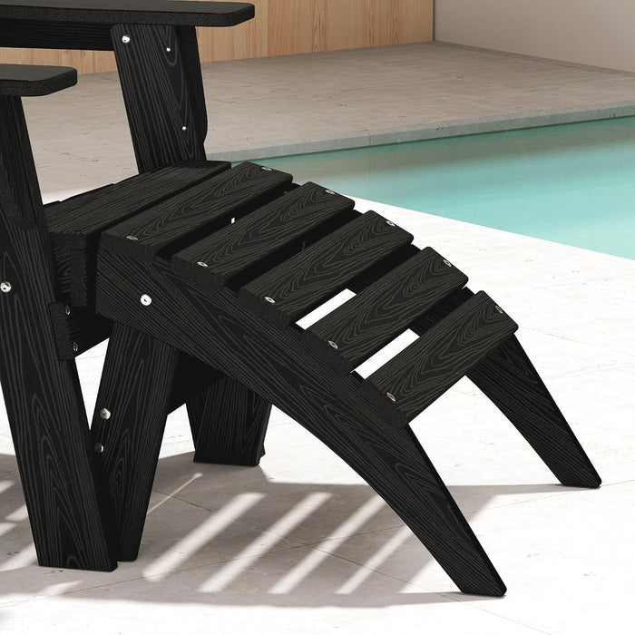 Plawdlik Folding Ottoman for Adirondack Chair–Black