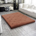 ZonLi Japanese Floor Futon Mattress Queen Size 60"x 80",100% Cotton Cover 4'' Thicken Tatami Mattress,Foldable Sleeping Pad,Portable Dormitory Tatami Mat,Roll Up Floor Lounger Bed for Adult