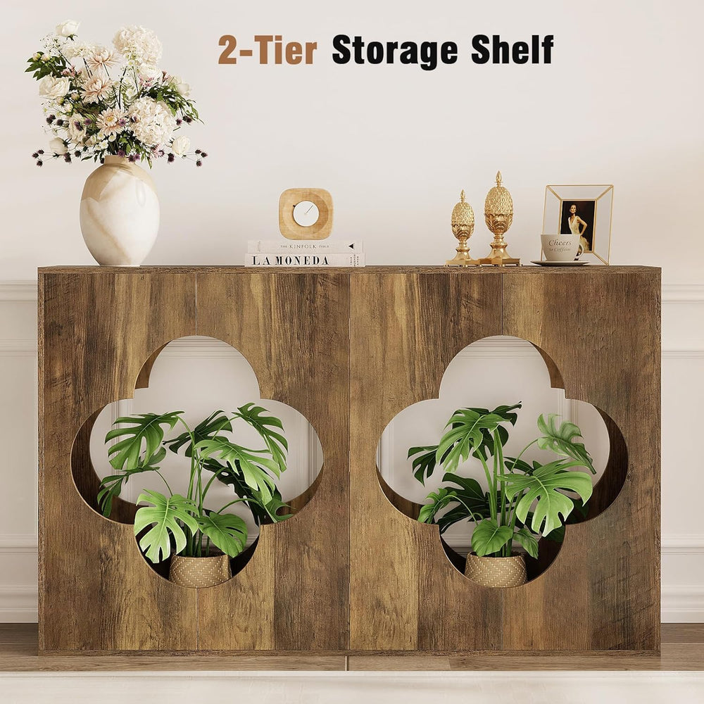 Tohomeor Farmhouse Console Table, 2-Tier Entryway Table with Storage, Behind ...