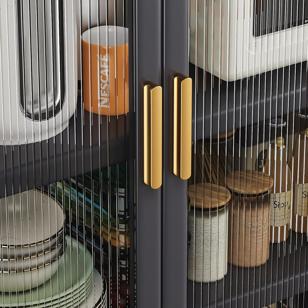 Kitchen Pantry Metal Kitchen Shelving Floor-to-Ceiling Multilevel Household M...