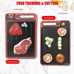 Prep and Serve Sets of 3PCS - Stainless Steel Container for Marinades, Stainless Steel Serving Tray, 2-in-1 Aluminum Defrosting Tray with Plastic Cutting Board, The BBQ Food Prep Grill Set