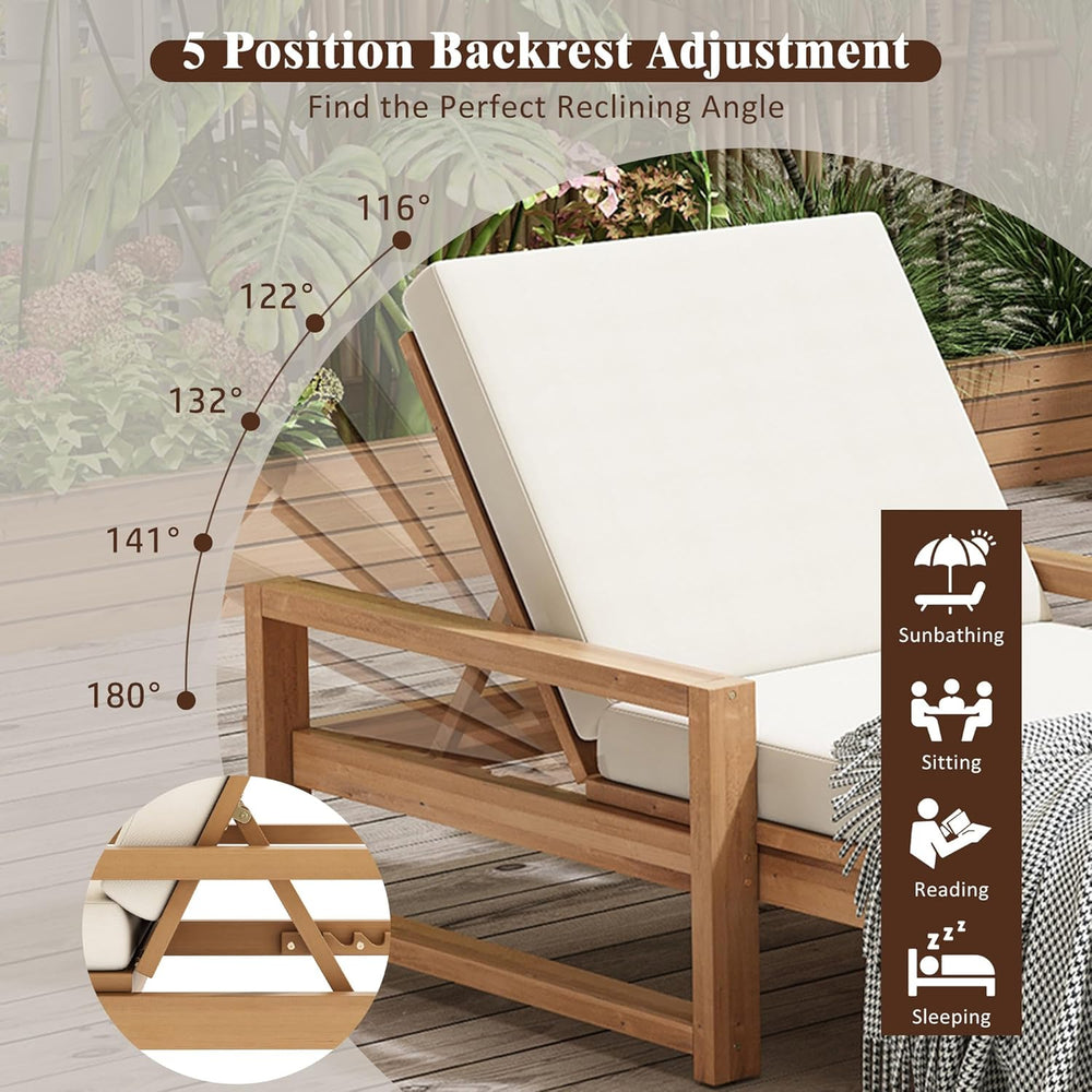 Think 30Lounge Chair Set of 2, Patio Sun Tanning Chair, Outdoor Chaise Lounge...