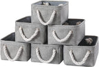 combocube 11.8 x 7.8 x 5.1 Inch Fabric Storage Bins for Shelves, Linen Storage Organizer Storage Basket with Ropes for Laundry, Home, Closet, Office, Clothes, Toys Organizer