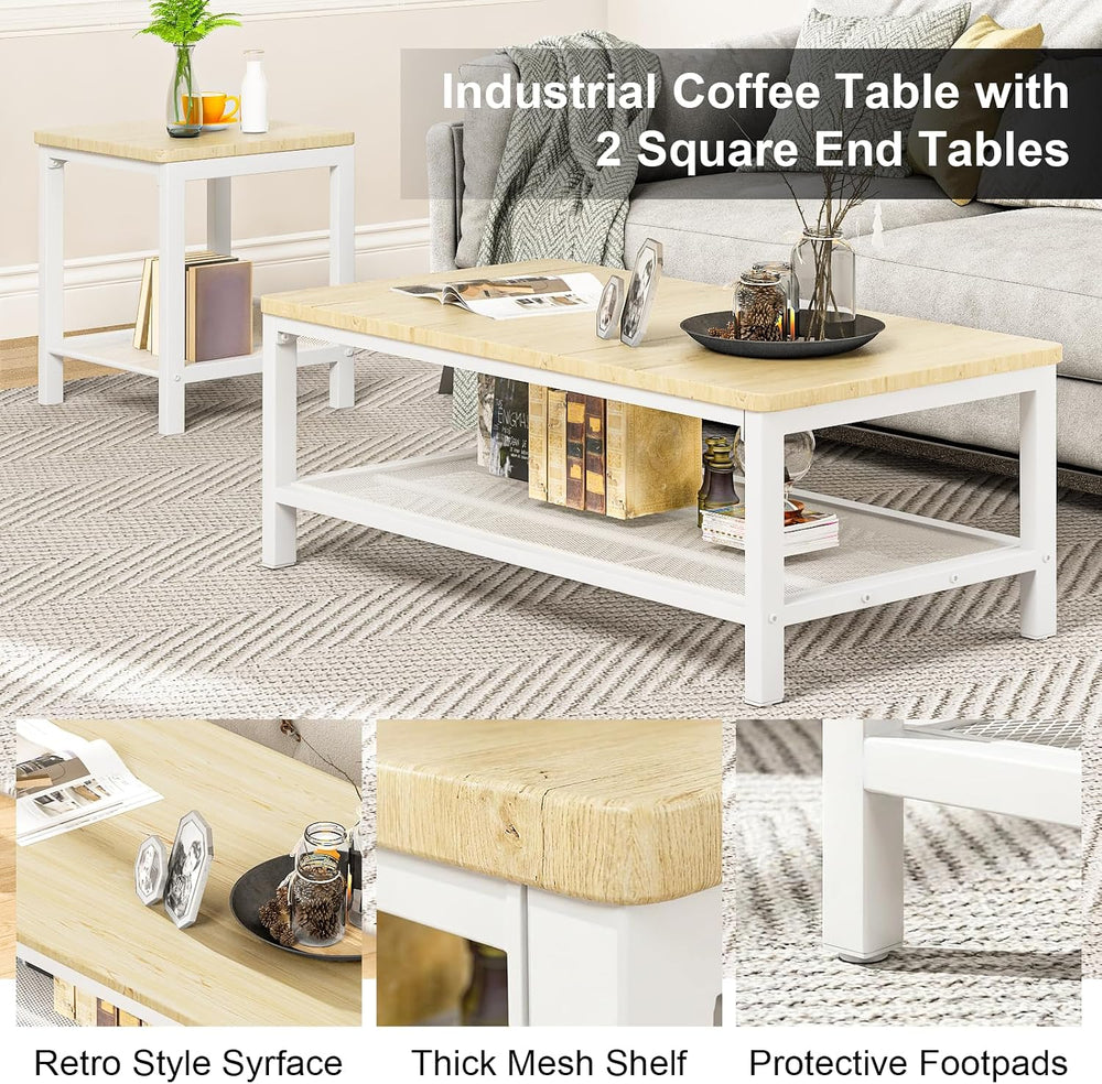 AWQM Coffee Table Coffee Table and end Table Sets Living Room Table | For Liv...