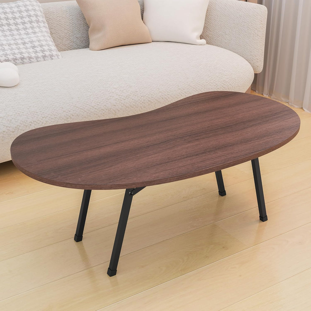 Folding Coffee Tables,Mid Century Modern Coffee Table Easy Assembly,Walnut