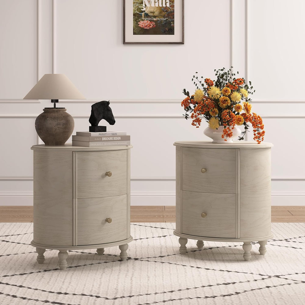 Chogori Solid Wood Plywood End Table Set of 2, Elegant Pine Side Tables with ...