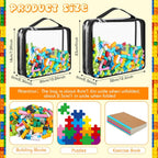 Sanwuta 6 Packs Toy Storage Bags, PVC Organizing Case Bags with Zipper, Waterproof Toy Container for Board Games, Building Blocks, Puzzles, Small Toys and Kids Books(Large, Small,Clear)