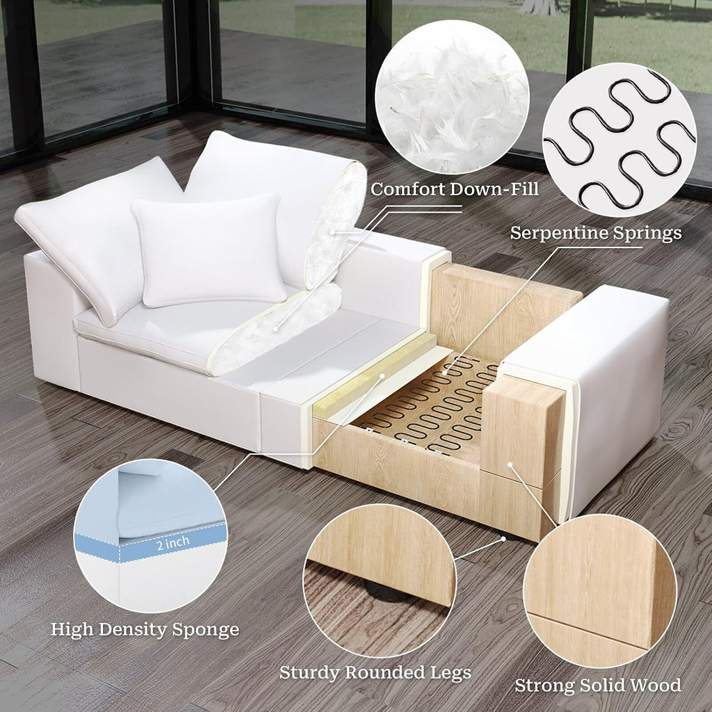 Cloud Modular Sectional Sofa,253.8" Down Filled Sofa 7 Seat with Chaise,Minimalist Sofa Cover Washable and Replaceable Couches for Living Room,Sectional Sofa Deep Seat
