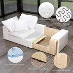 Cloud Modular Sectional Sofa,253.8" Down Filled Sofa 7 Seat with Chaise,Minimalist Sofa Cover Washable and Replaceable Couches for Living Room,Sectional Sofa Deep Seat