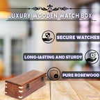Wooden Watch Box for Men & Women, Watch Organizer & Display Case, Premium Long-Lasting Watch Holder for Storage, Elegant Gift for Watch Collectors (Wood Top, 5 Slots)