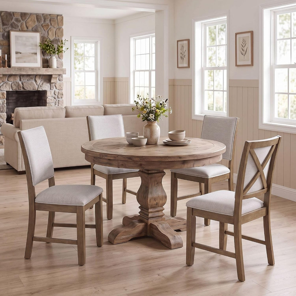 chairus Farmhouse Dining Chairs Set of 4, Upholstered Armless Dining Room Cha...