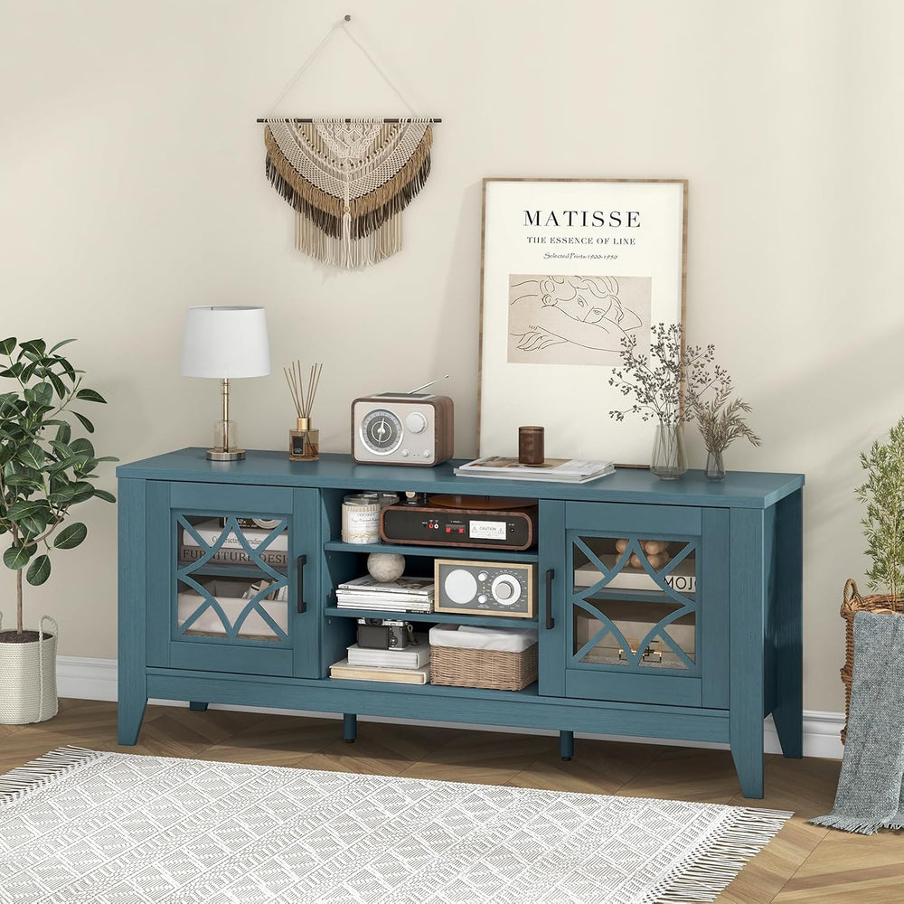 Tangkula Farmhouse TV Stand for TVs Up to 65-in, Classic Media Entertainment ...
