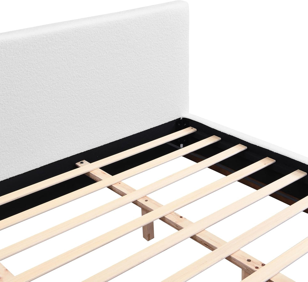 Christopher Knight Home Bettine Modern Boucle Queen Size Bed Frame with Headb...
