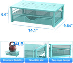 gianotter Computer Monitor Stand Riser, office organizer with Drawer, Office Organizers Storage for Classroom Office Supplies (Blue)