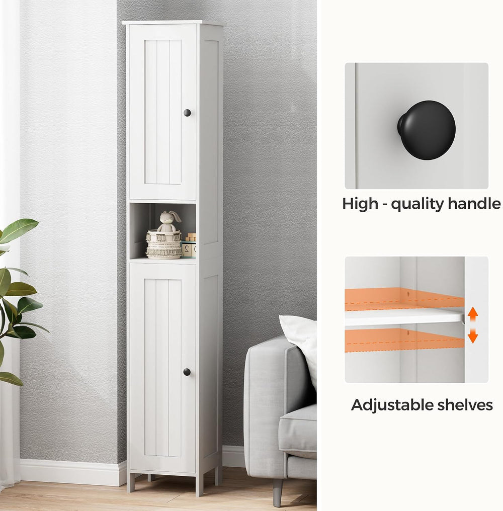 Homleke Tall Bathroom Storage Cabinet with 2 Doors, Slim Bathroom Cabinet | N...