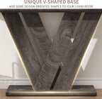 karlott 51" Console Table, V-Shaped Entryway Table, Wood Sofa Table Behind Couch, Grey
