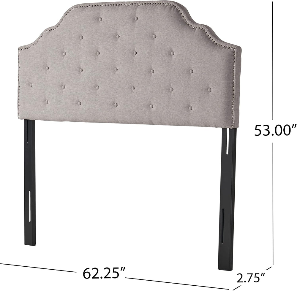 Christopher Knight Home Austell Fabric Headboard, Queen / Full, Light Grey