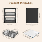 Tea Bag Organizer Box - Wooden Tea Bag Storage with 2 Drawers, Holder & Dispenser for Kitchen Countertop, Office, Tea Station (Black)