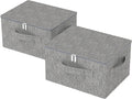 Underbed Storage Box Containers with Lid, Foldable Blanket Baskets, Home Underbed Organization for Organizing Clothes, Shoes, Pillows, 17.7x13.7x9.8Inches, Grey, 2 Pack