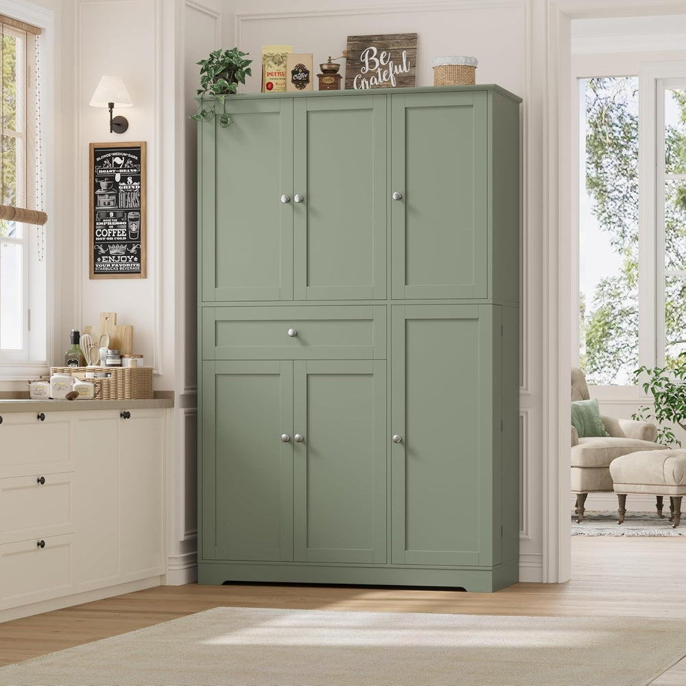 HOSTACK 68" Tall Kitchen Pantry Storage Cabinet with Doors & Shelves...