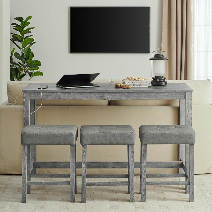 Ball & Cast 4 Piece Kitchen Dining Room Table and Chairs Set, Farmhouse W...