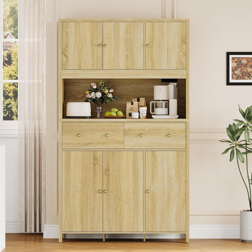 GarveeHome 71" Tall Kitchen Pantry Cabinet with Charing Station, Kitchen...