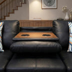 Sectional Couches for Living Room with Movable Chaise & Storage Ottoman - 97.5" Leather L Shaped Couches for Living Room Apartment, Home Modular Sectional Sofas with Cup Holder, Black