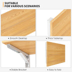 Need Wall Mounted Desk - Heavy Duty Folding Work Table Length 36" Width 20"/Small Space Hanging Desk Perfect Addition to Home/Office/Kitchen & Dining Room Teak&White AC15-9050TW-ND