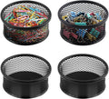 Paper Clip Holder With 50PCS Colored paper clips, 2/4PCS Stackable PaperClip Organizer for Desk,Metal Mesh PaperClip Holders with Non-Slip EVA Pad,for Office Binder Box(4pcs)