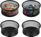 Paper Clip Holder With 50PCS Colored paper clips, 2/4PCS Stackable PaperClip Organizer for Desk,Metal Mesh PaperClip Holders with Non-Slip EVA Pad,for Office Binder Box(4pcs)