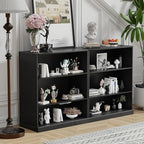 36" Wooden Book Shelf, 2 Shelf Bookcase, Modern Bookshelf with Adjustable Shelf for Home Office, Study Room, Black