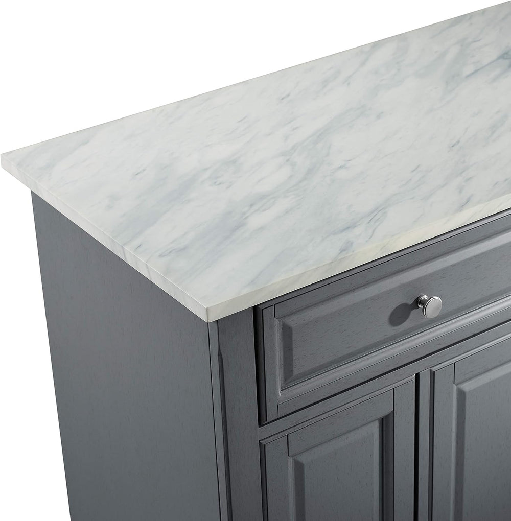 Crosley Furniture Avery Kitchen Island with Storage Shelves, Microwave Stand,...