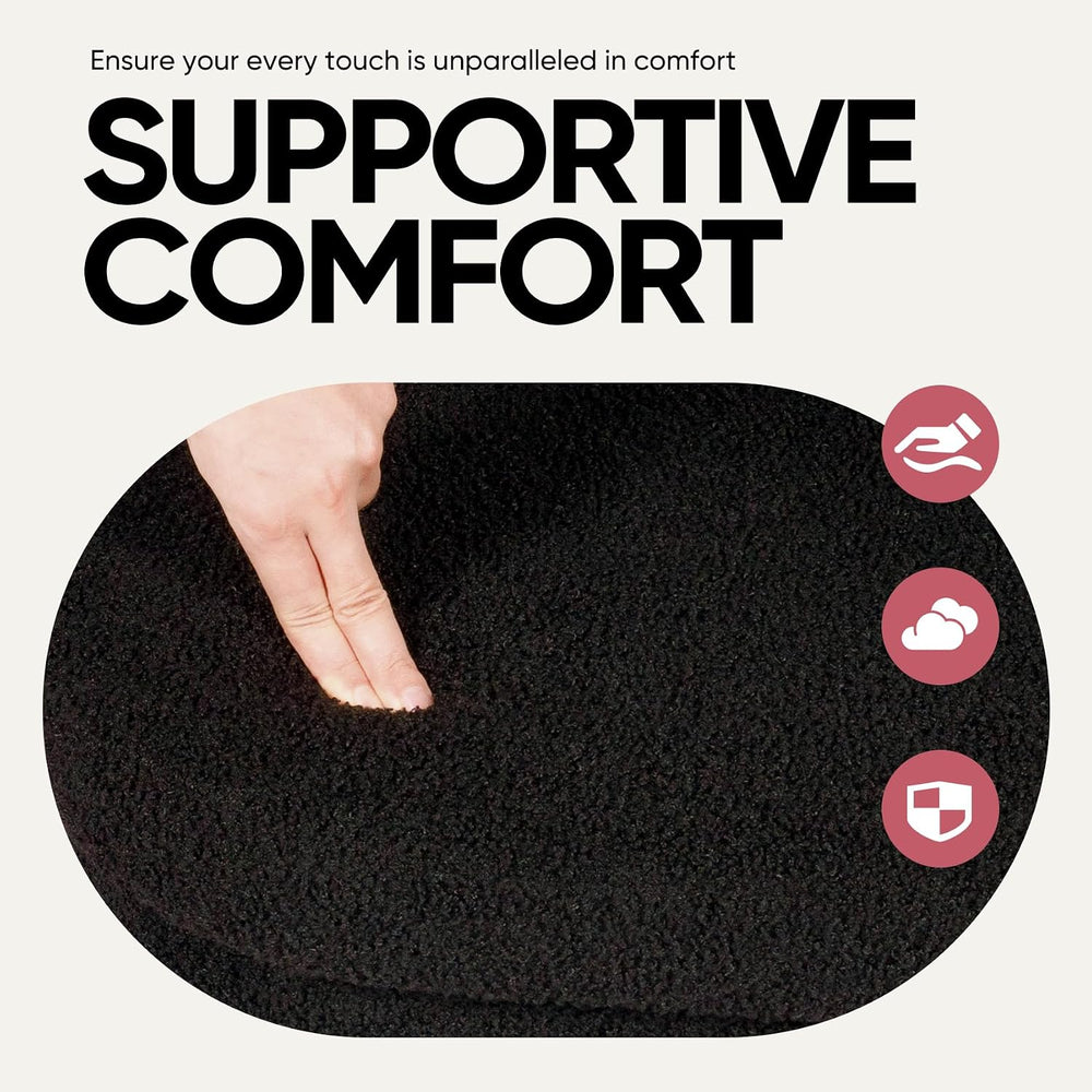30 Inches Oval Ottoman with Storage, Boucle Sherpa Storage Ottoman Bench, Fol...