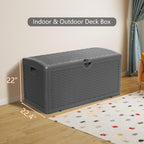 90 Gallon Plus Outdoor Storage Box Waterproof Lockable Resin Deck Box Large, Patio Storage Bin for Pool Accessories Cushion Furniture, Garden Tools, UV-Resistant Outside Delivery Black