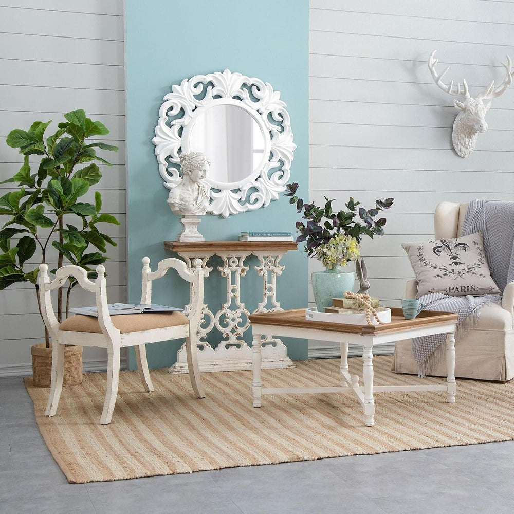 31.9" Small Console Table, Retro Farmhouse French Country Vintage Consol...
