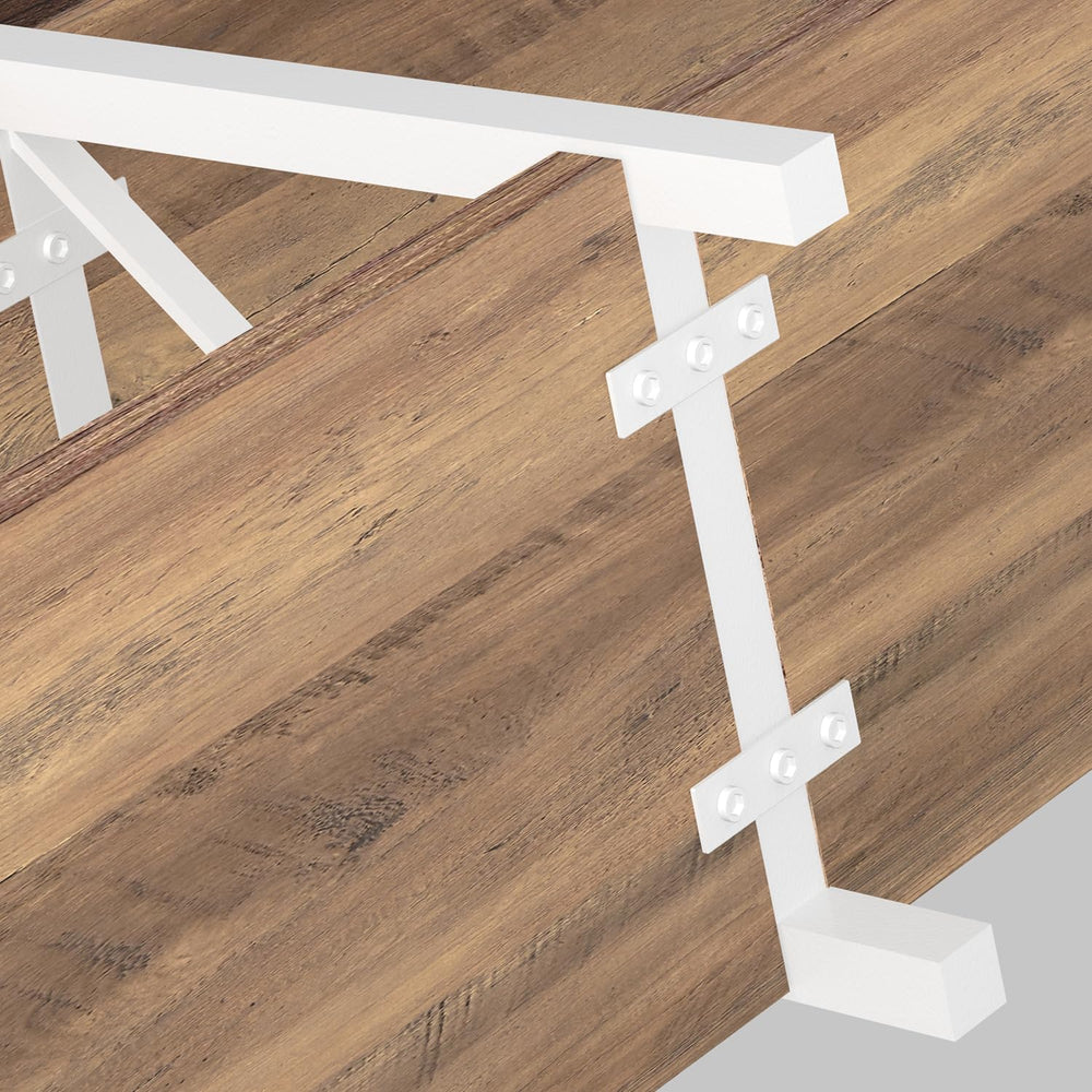 IBF Industrial Console Tables for Entryway, White and Rustic Oak, 63 in | Far...