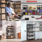 WORKPRO 5-Tier Metal Storage Shelving Unit, 36”W x 18”D x 72”H, Adjustable Storage Rack Heavy Duty Shelf with Particle Board, 4000 lbs Load Capacity (Total) for Garage Warehouse, Pack of 10