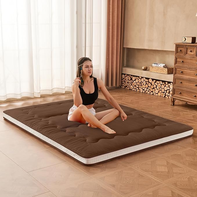 Dr.Futon Japanese Floor Futon Mattress Extra Thick Folding Roll Up Bed Topper...