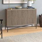 Henn&Hart 48" Wide Rectangular Buffet Table in Weathered Gray, for Home, Living Room, Bedroom, Entertainment Room, Office