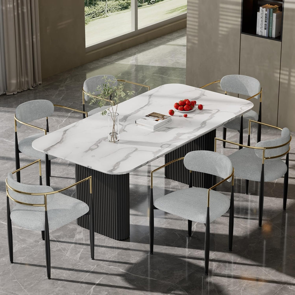 Baysitone Dining Chairs Set of 6 Mid-Century Modern Upholstered Boucle Dining...