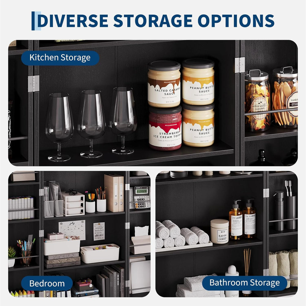 72'' Tall Kitchen Pantry Cabinet, Freestanding Tall Cupboard Storage ...