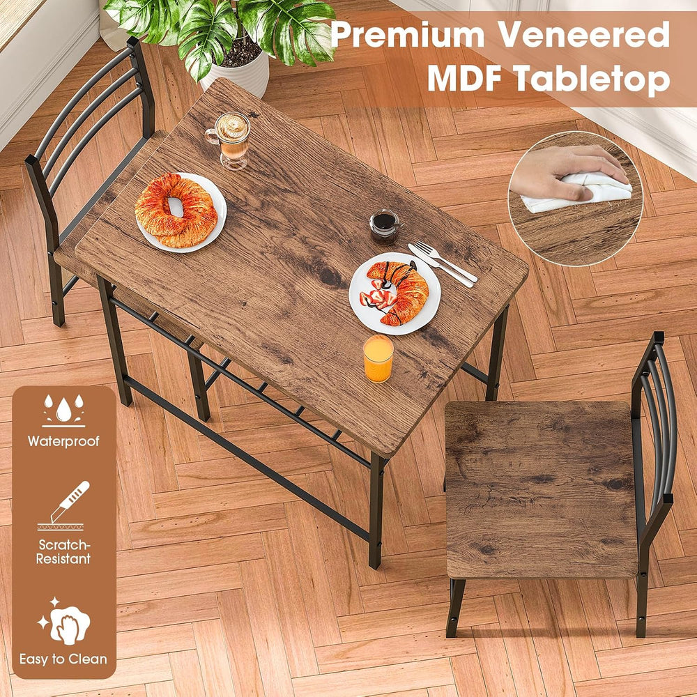 Fenbeli 3 Piece Dining Table Set - Small Kitchen Table & Chair Sets for 2...