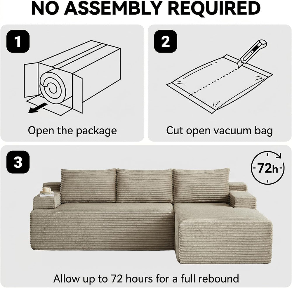 Cloud Sectional Couch, 97 Inch Modern Modular Sectional Sofa with Deep Seat, ...