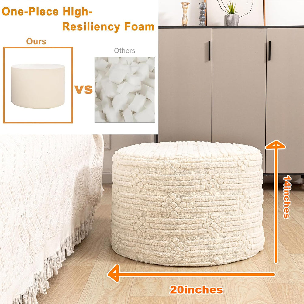 Asuprui Ottoman Foot Rest,Linen,All-in-one Foam Pouf Footstool 20x14 in | Foo...