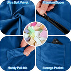 Homguava 4 FT Bean Bag Chair: 4' Bean Bags with Memory Foam Filled, Large Beanbag Chairs Soft Sofa with Dutch Velvet Cover-Blue