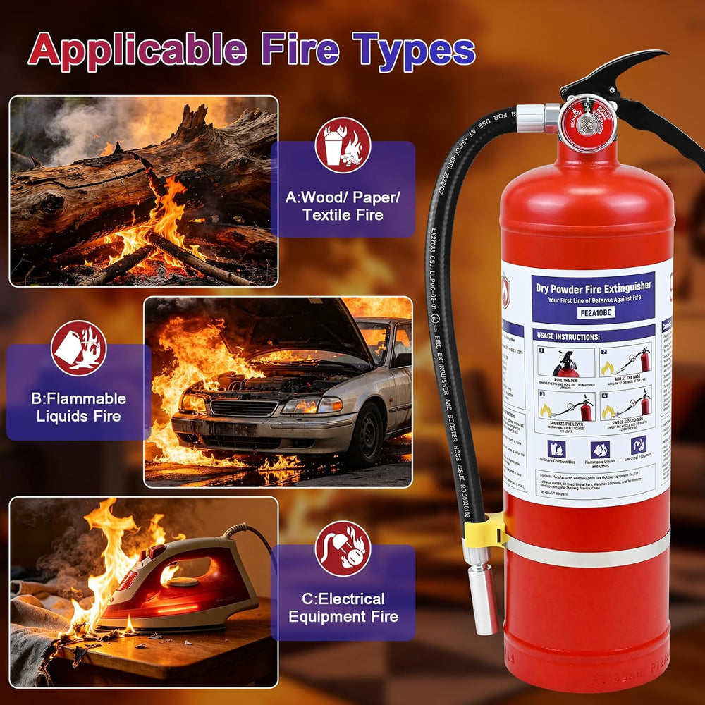 1PACK 5lb Dry Chemical Fire Extinguisher 2-A: 10-B: C Fire Extinguishers
