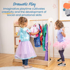 ECR4Kids Dress-Up Center with Mirror, Costume Organizer, Montessori Furniture, Natural