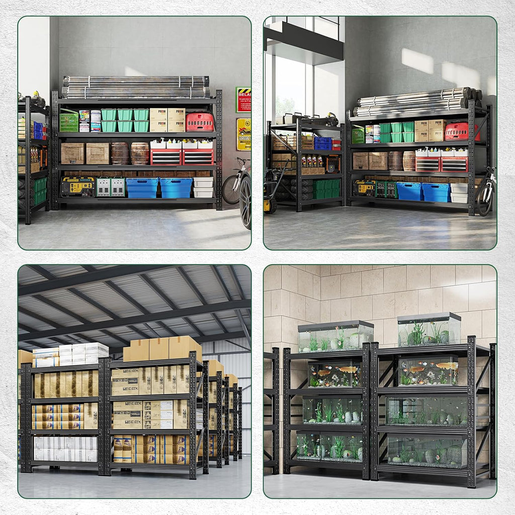 Letaya 2000LBS Storage Shelves Heavy Duty,60" H Garage Shelving Units, 4 Tier Adjustable Utility Rack Shelf,Large Metal Industrial Shelves,for Shop,Warehouse,Basement (40" W x 20" D x 60" H)