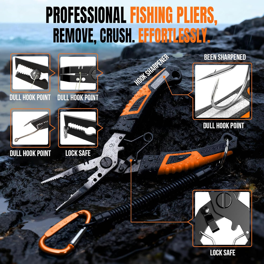 PLUSINNO Fishing Gear, Fishing Tools Kit, 7pcs Fishing Accessories, Corrosion...