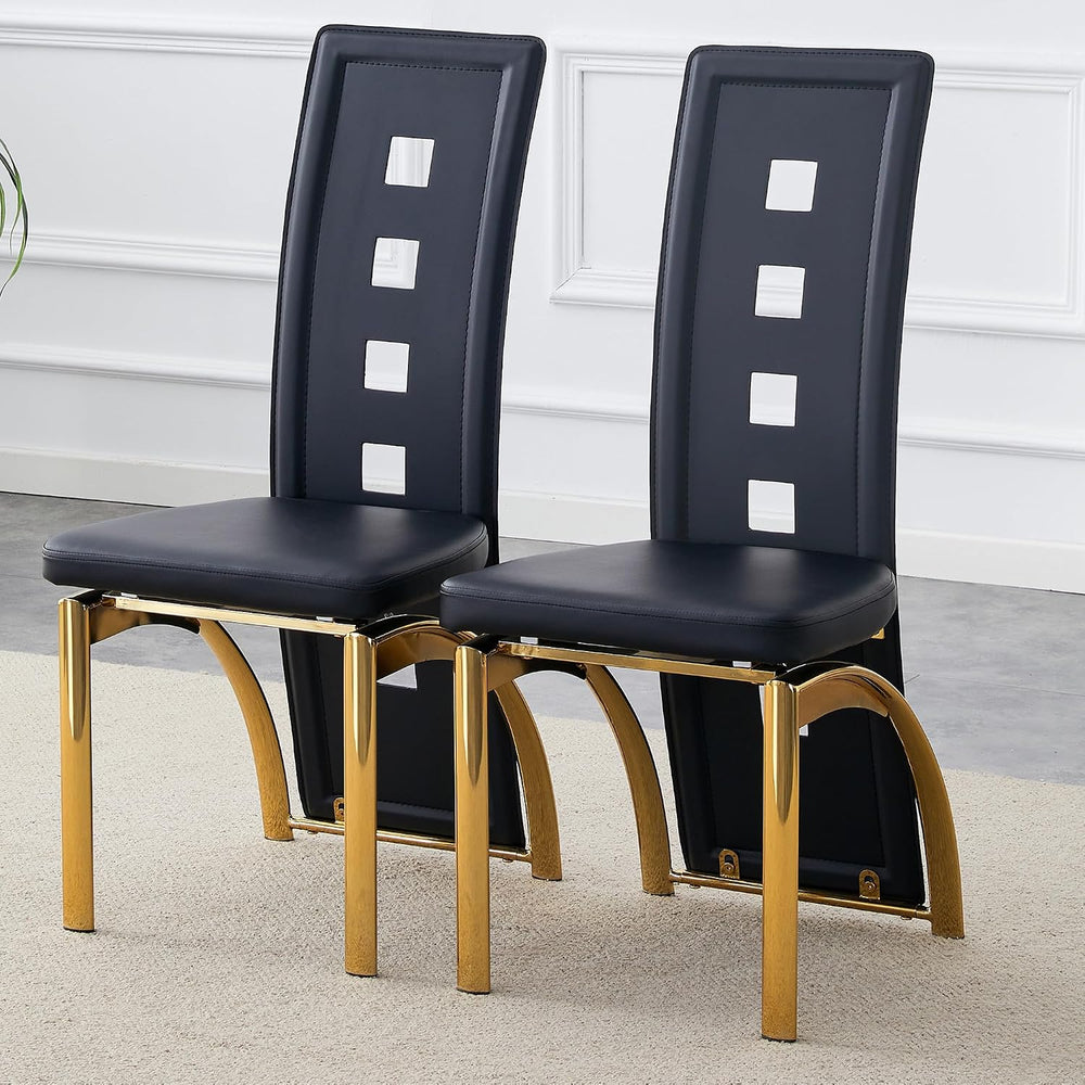 Dining Chairs Set of 2, Upholstered Kitchen Chairs | Faux Leather Cushion and...